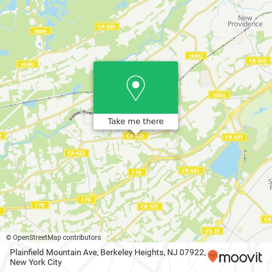 Plainfield Mountain Ave, Berkeley Heights, NJ 07922 map