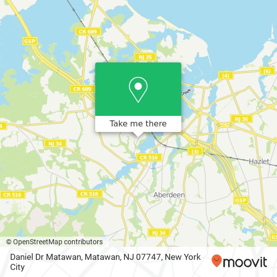 Mapa de Daniel Dr Matawan, Matawan, NJ 07747