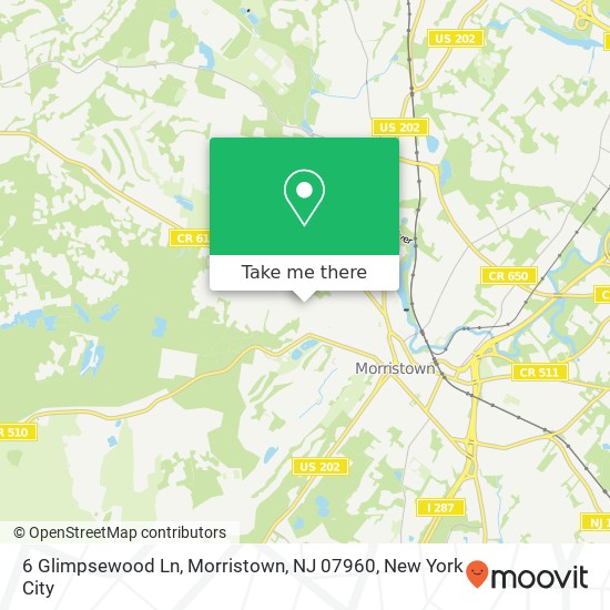 6 Glimpsewood Ln, Morristown, NJ 07960 map