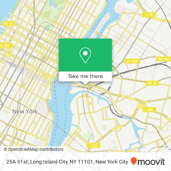 Mapa de 25A 51st, Long Island City, NY 11101