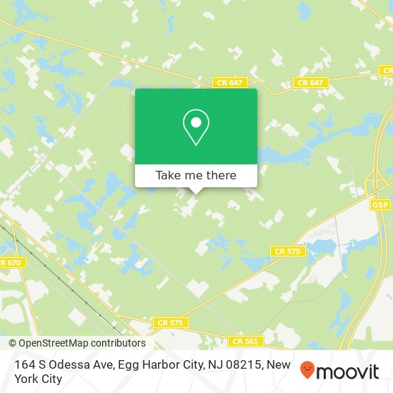 Mapa de 164 S Odessa Ave, Egg Harbor City, NJ 08215