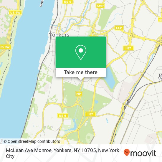 Mapa de McLean Ave Monroe, Yonkers, NY 10705