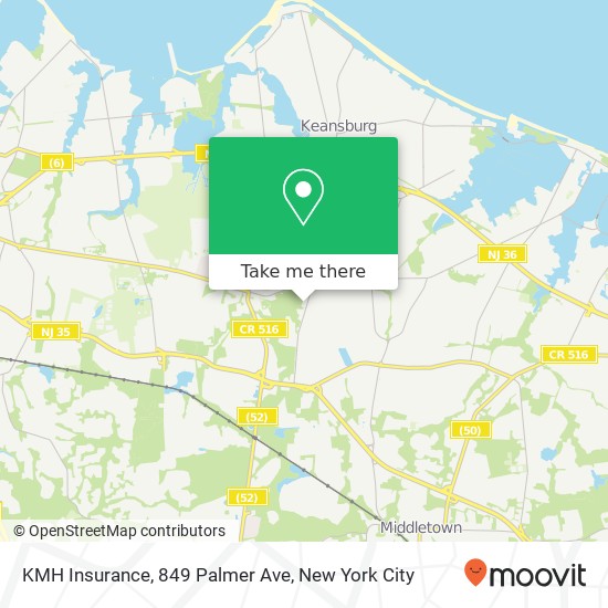 Mapa de KMH Insurance, 849 Palmer Ave