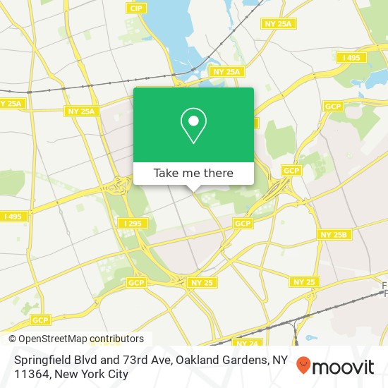 Mapa de Springfield Blvd and 73rd Ave, Oakland Gardens, NY 11364