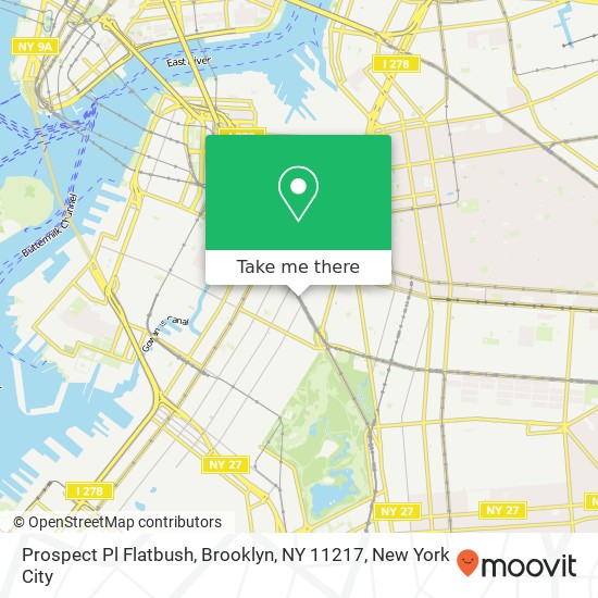 Mapa de Prospect Pl Flatbush, Brooklyn, NY 11217