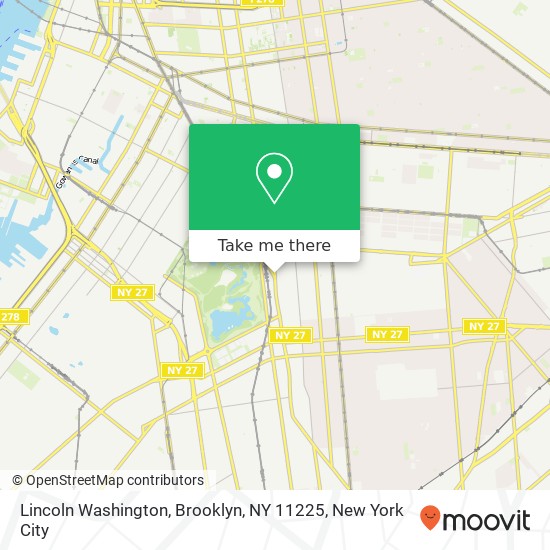 Mapa de Lincoln Washington, Brooklyn, NY 11225