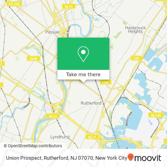 Mapa de Union Prospect, Rutherford, NJ 07070