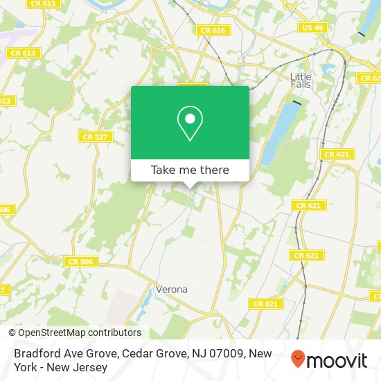 Mapa de Bradford Ave Grove, Cedar Grove, NJ 07009