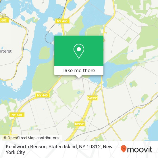 Mapa de Kenilworth Benson, Staten Island, NY 10312