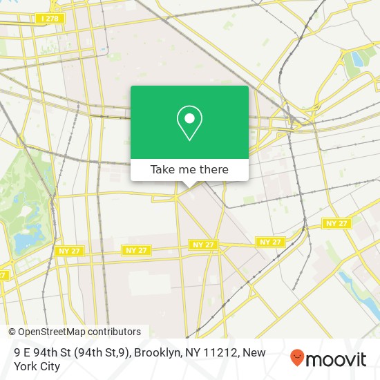 Mapa de 9 E 94th St (94th St,9), Brooklyn, NY 11212