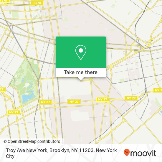 Mapa de Troy Ave New York, Brooklyn, NY 11203