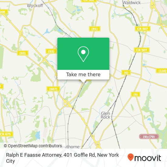 Ralph E Faasse Attorney, 401 Goffle Rd map