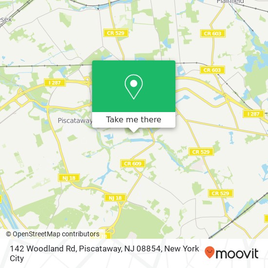 Mapa de 142 Woodland Rd, Piscataway, NJ 08854
