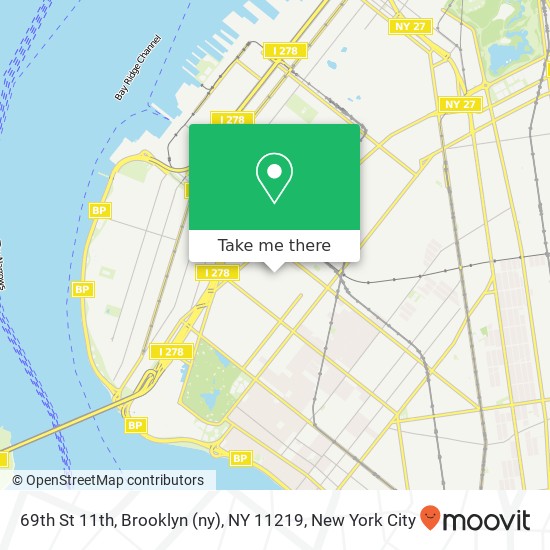 Mapa de 69th St 11th, Brooklyn (ny), NY 11219