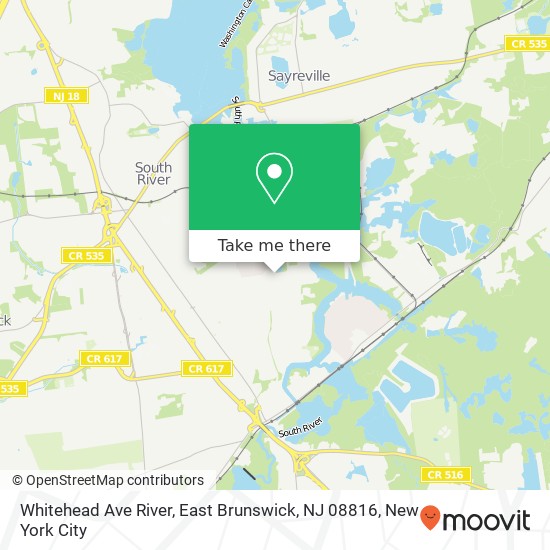 Mapa de Whitehead Ave River, East Brunswick, NJ 08816