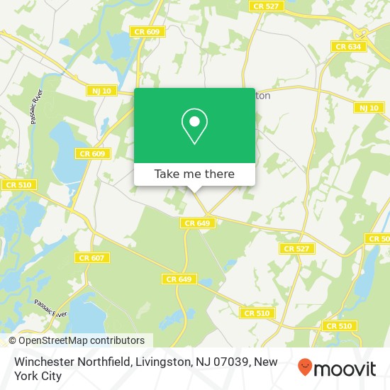 Mapa de Winchester Northfield, Livingston, NJ 07039