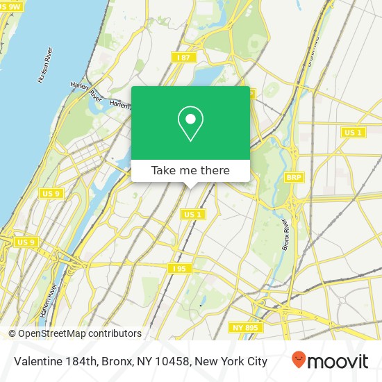 Valentine 184th, Bronx, NY 10458 map