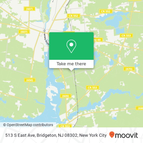 Mapa de 513 S East Ave, Bridgeton, NJ 08302