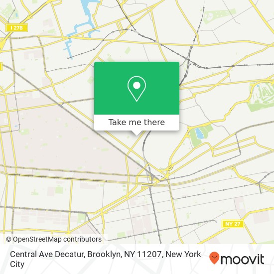 Mapa de Central Ave Decatur, Brooklyn, NY 11207