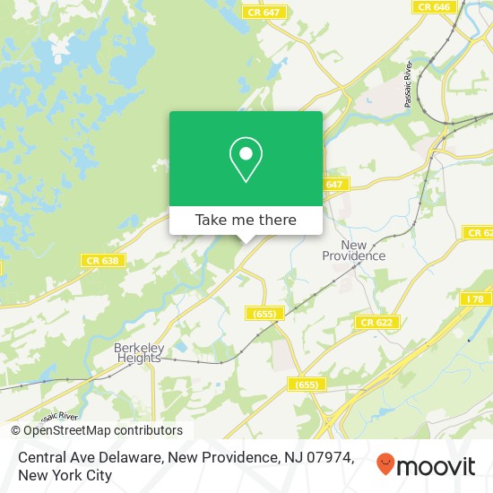 Central Ave Delaware, New Providence, NJ 07974 map