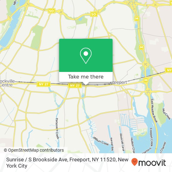 Mapa de Sunrise / S Brookside Ave, Freeport, NY 11520
