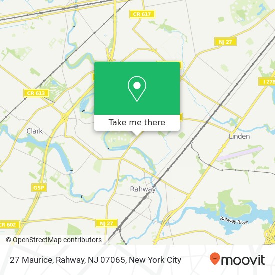 Mapa de 27 Maurice, Rahway, NJ 07065