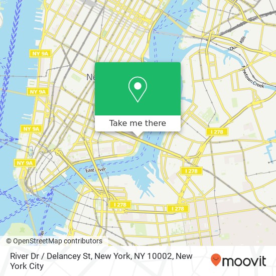 Mapa de River Dr / Delancey St, New York, NY 10002