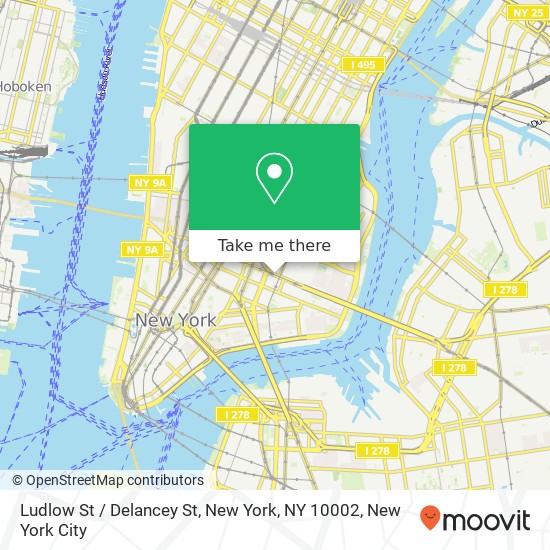 Ludlow St / Delancey St, New York, NY 10002 map