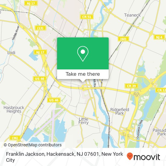 Mapa de Franklin Jackson, Hackensack, NJ 07601