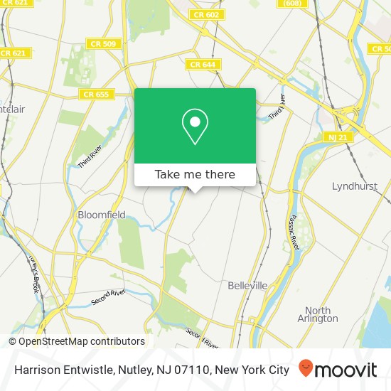 Mapa de Harrison Entwistle, Nutley, NJ 07110