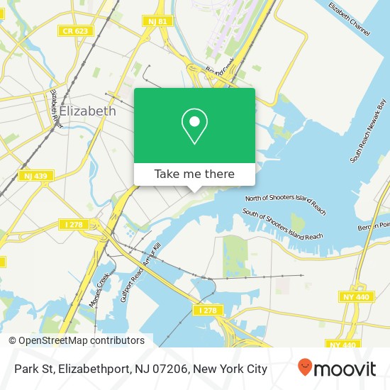 Mapa de Park St, Elizabethport, NJ 07206