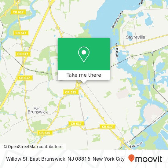 Mapa de Willow St, East Brunswick, NJ 08816