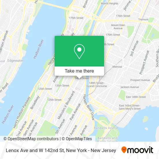 Lenox Ave and W 142nd St map