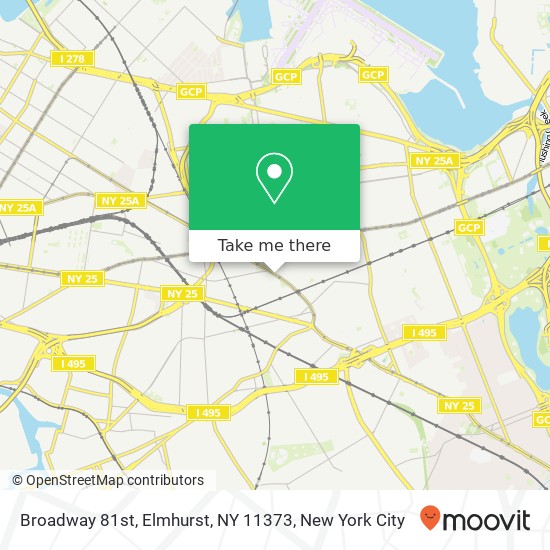 Mapa de Broadway 81st, Elmhurst, NY 11373