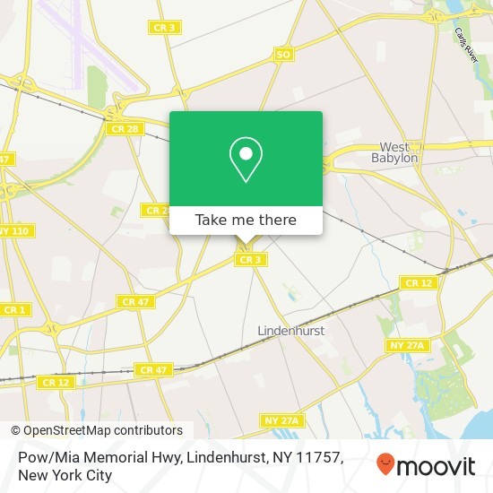 Mapa de Pow / Mia Memorial Hwy, Lindenhurst, NY 11757