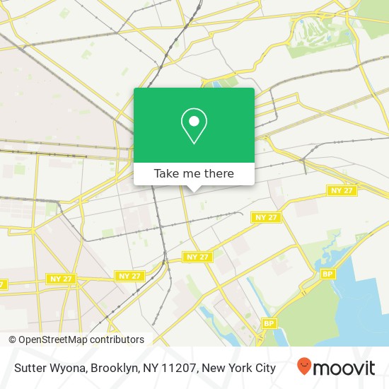 Mapa de Sutter Wyona, Brooklyn, NY 11207