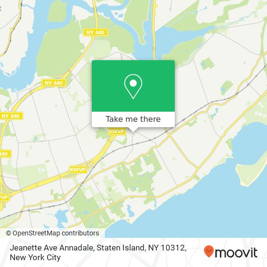 Mapa de Jeanette Ave Annadale, Staten Island, NY 10312