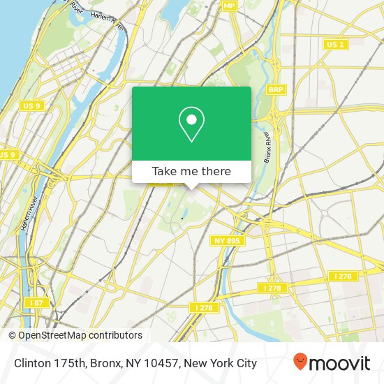 Clinton 175th, Bronx, NY 10457 map
