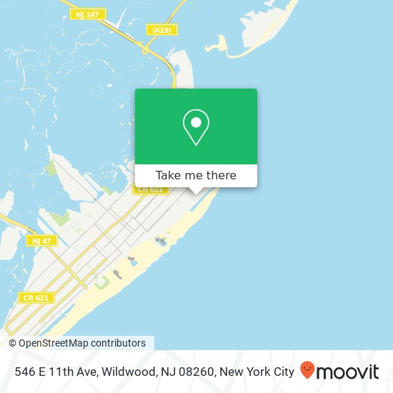 Mapa de 546 E 11th Ave, Wildwood, NJ 08260