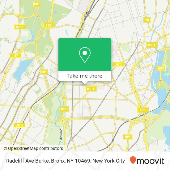 Mapa de Radcliff Ave Burke, Bronx, NY 10469