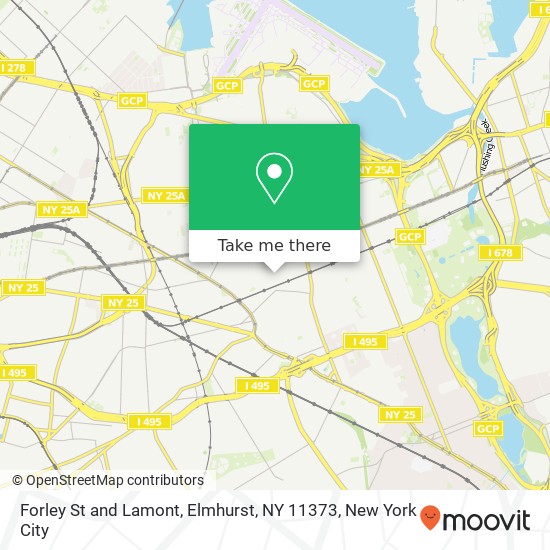 Mapa de Forley St and Lamont, Elmhurst, NY 11373