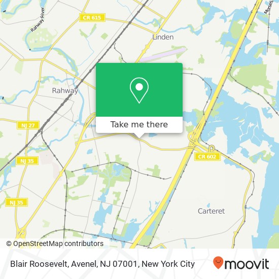 Mapa de Blair Roosevelt, Avenel, NJ 07001