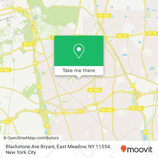 Mapa de Blackstone Ave Bryant, East Meadow, NY 11554