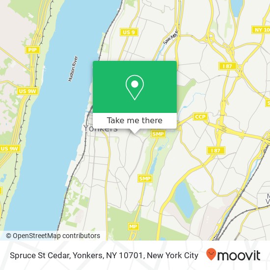 Spruce St Cedar, Yonkers, NY 10701 map