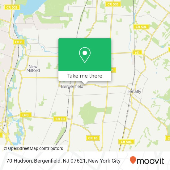 Mapa de 70 Hudson, Bergenfield, NJ 07621