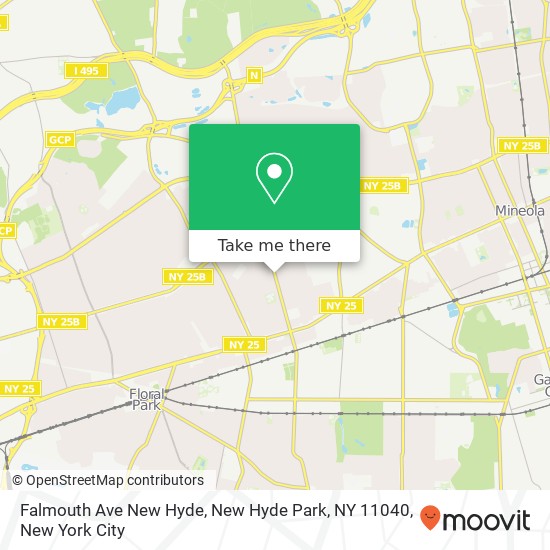 Falmouth Ave New Hyde, New Hyde Park, NY 11040 map