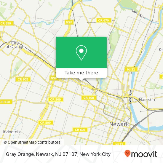 Mapa de Gray Orange, Newark, NJ 07107