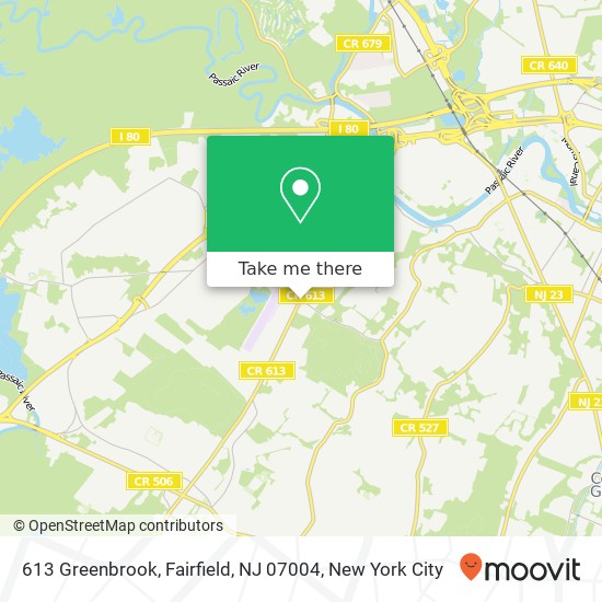 Mapa de 613 Greenbrook, Fairfield, NJ 07004