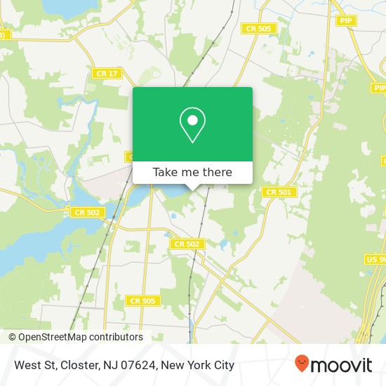 Mapa de West St, Closter, NJ 07624