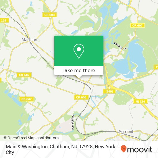 Main & Washington, Chatham, NJ 07928 map